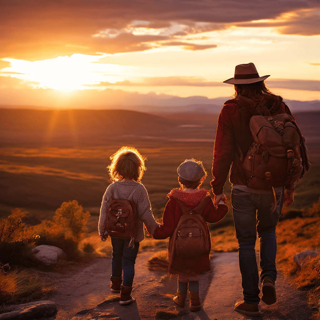 : Family safety on vacation: a happy family on a beach